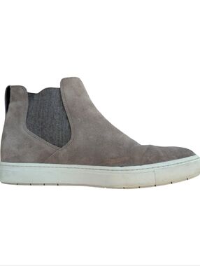 Vince The Newlyn Chelsea High Top Leather Bootie Sneaker Gray Slip On Size 8.5